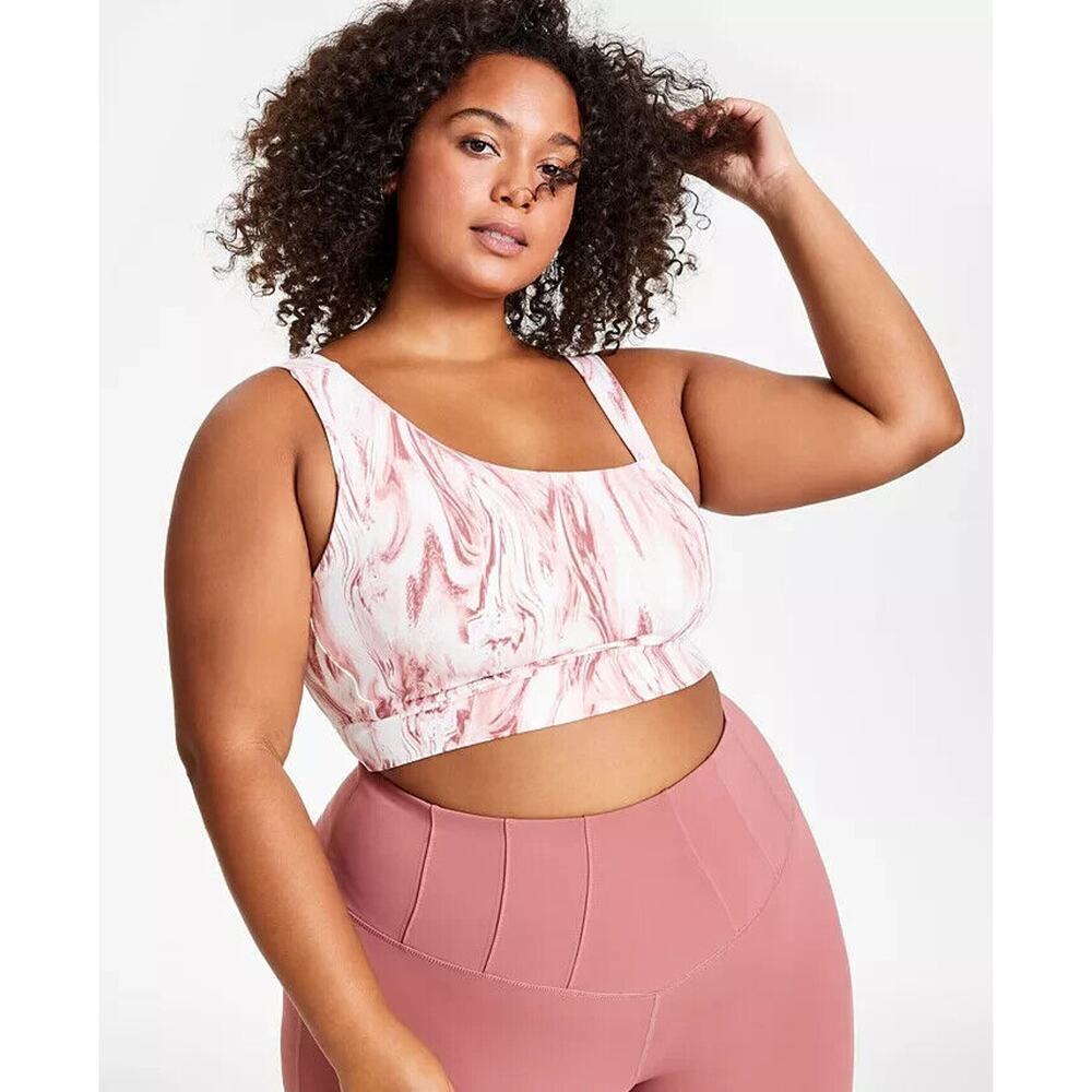 Jenni Style Not Size Asymmetric Bra Marble Rose NWT Plus Size 1X